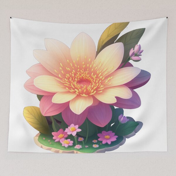 Item preview, Fantasy Flower Sticker: 3D Vector Art with Cinematic Detail (75) designed and sold by WASjourney.