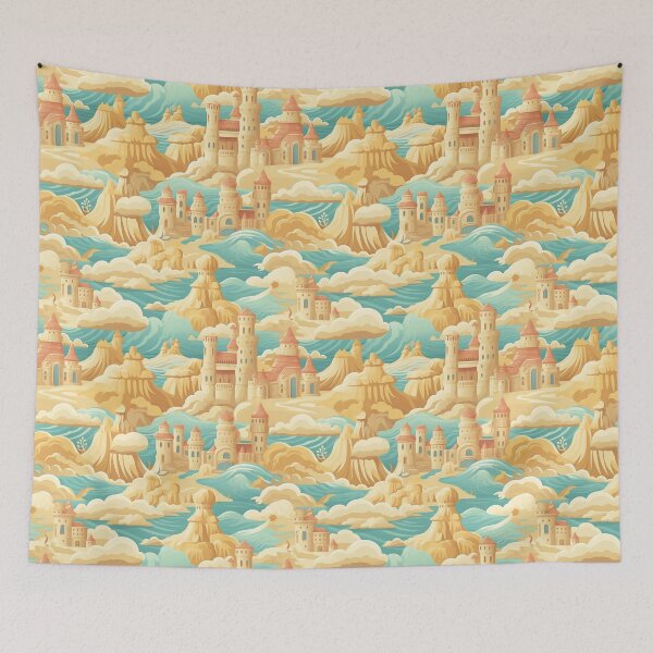 Item preview, Sandcastles - Beach Pattern designed and sold by JoanNinjaHen.