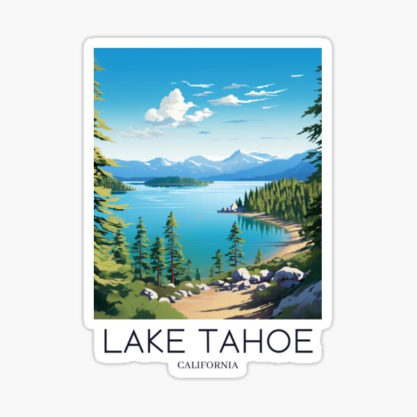 Item preview, A Pop Art Travel Print of Lake Tahoe - California - US designed and sold by StudioRedKoala.