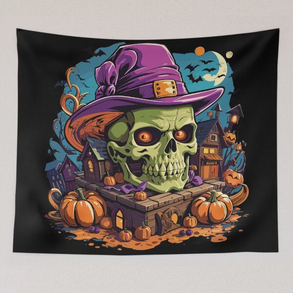 Item preview, Eerie Elegance: Halloween Skull Head designed and sold by PixelStroke.