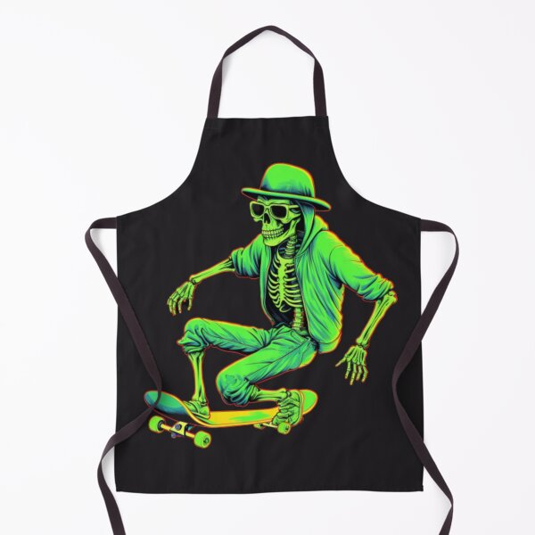 Item preview, Neon Green Skeleton Skateboarding Art: Electrifying Bones on Wheels designed and sold by TEEJAMBOREE.