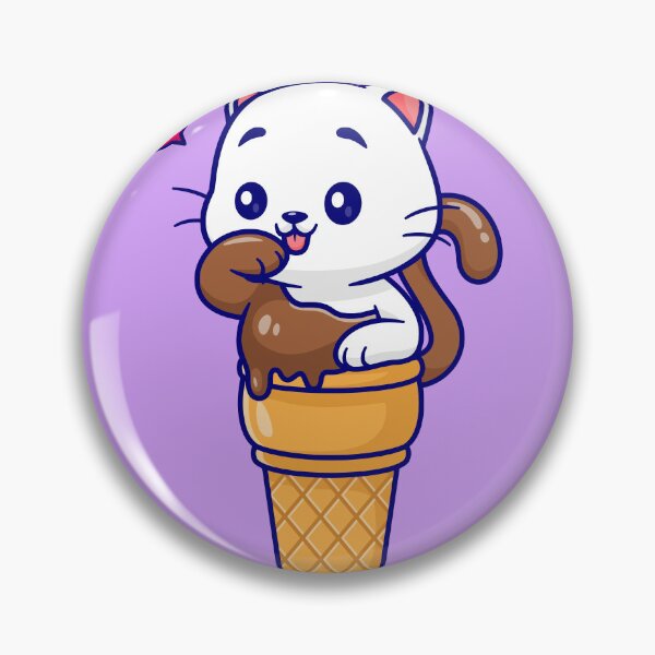 Item preview, Adorable Cat with Ice Cream Cone: Cartoon Vector Ico designed and sold by hjian8219.