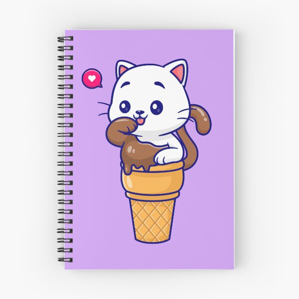 Item preview, Adorable Cat with Ice Cream Cone: Cartoon Vector Ico designed and sold by hjian8219.