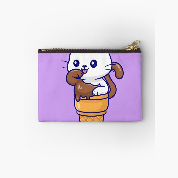 Item preview, Adorable Cat with Ice Cream Cone: Cartoon Vector Ico designed and sold by hjian8219.