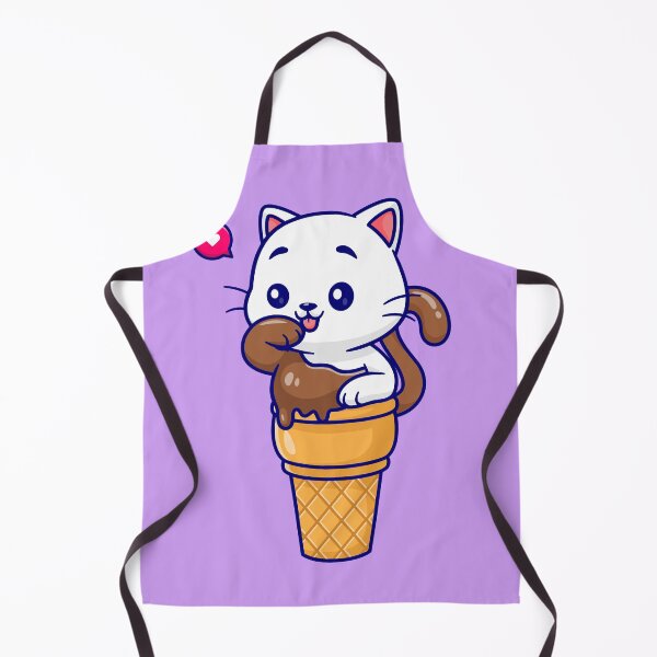 Item preview, Adorable Cat with Ice Cream Cone: Cartoon Vector Ico designed and sold by hjian8219.