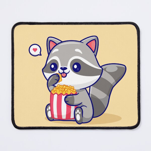 Item preview, Cheeky Raccoon Munching Popcorn: Cartoon Vector Icon designed and sold by hjian8219.