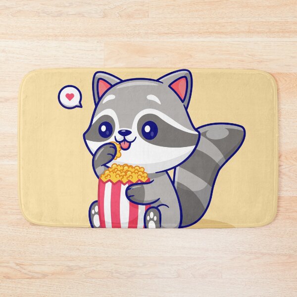 Item preview, Cheeky Raccoon Munching Popcorn: Cartoon Vector Icon designed and sold by hjian8219.