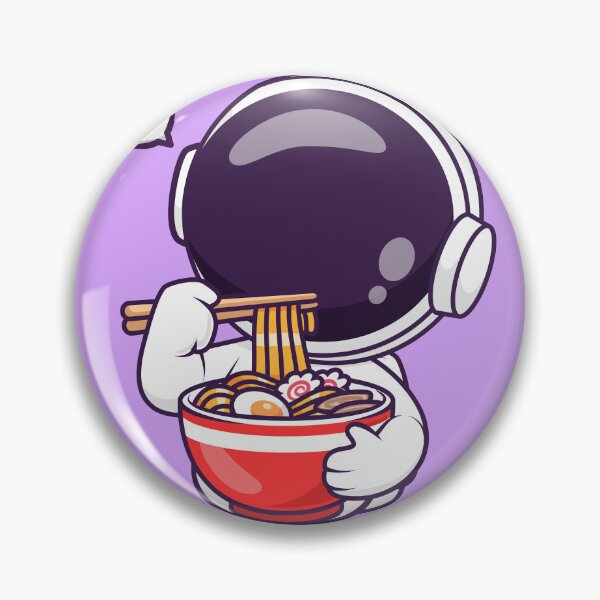 Item preview, Adorable Astronaut Enjoying Ramen Noodles: Cartoon Vector Icon designed and sold by hjian8219.