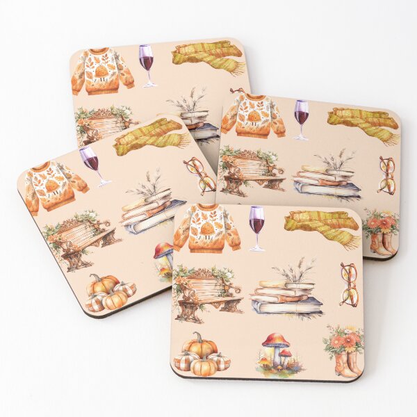 Item preview, Its, autumn, pumpkin,  season, is coming,  i love, reading, wine, fall, get cozy, colors, halloween, is my favourite, happy, time, pack, set,  designed and sold by YellowishStore.