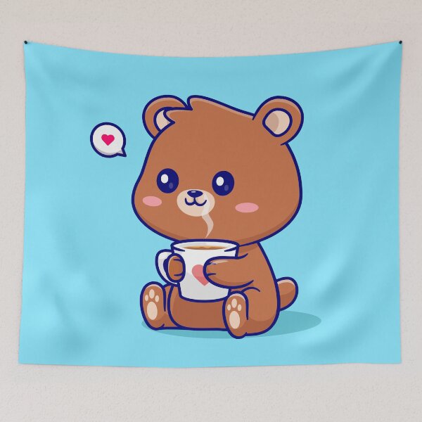 Item preview, Adorable Bear Sipping Coffee: Cartoon Vector Icon designed and sold by hjian8219.
