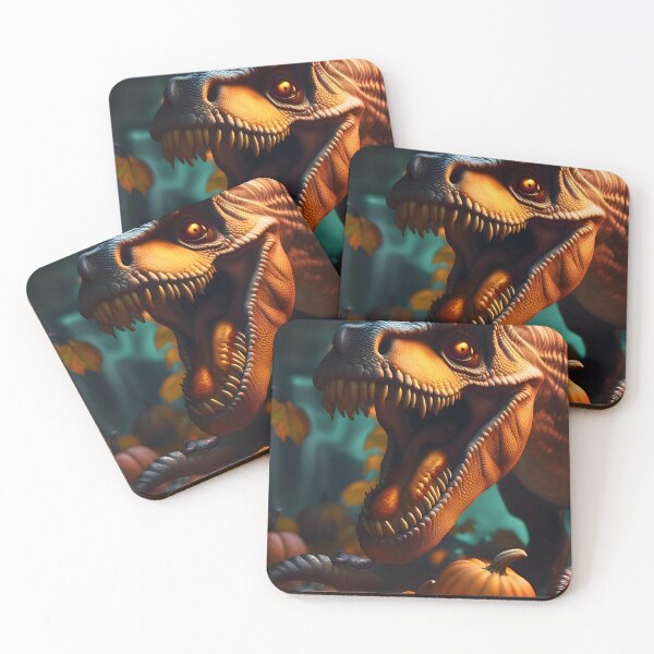Item preview, Scary Halloween Dinosaur with pumpkins designed and sold by HofTao.