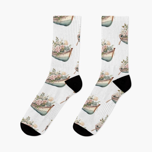 Item preview, Vintage floral row boat. designed and sold by PawsandPages.