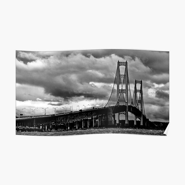 mackinac bridge in BnW Poster