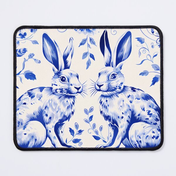 Item preview, White Rabbits with Blue Willow style design designed and sold by Kristylynn757.