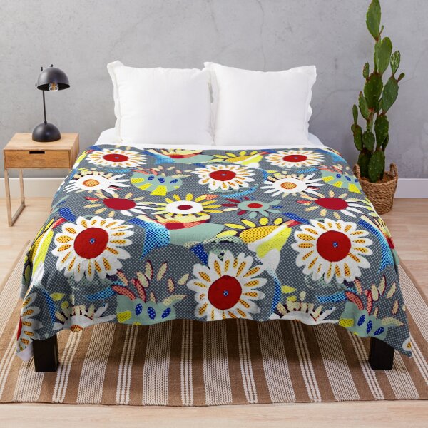 Item preview, Halftone floral yellow red bue designed and sold by Alessandro Remo Mazzoni Remotextiles.