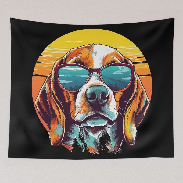 Item preview, Beagle Hound Wearing Sunglasses in the Sunset designed and sold by TheFullFantasy.