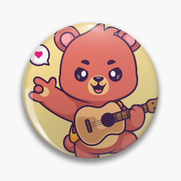 Item preview, Rocking Bear Strumming a Metal Guitar: Cartoon Vector Icon designed and sold by hjian8219.