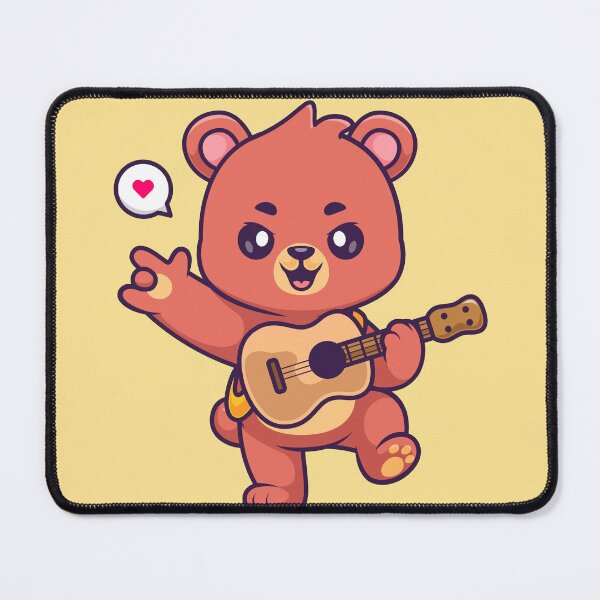 Item preview, Rocking Bear Strumming a Metal Guitar: Cartoon Vector Icon designed and sold by hjian8219.