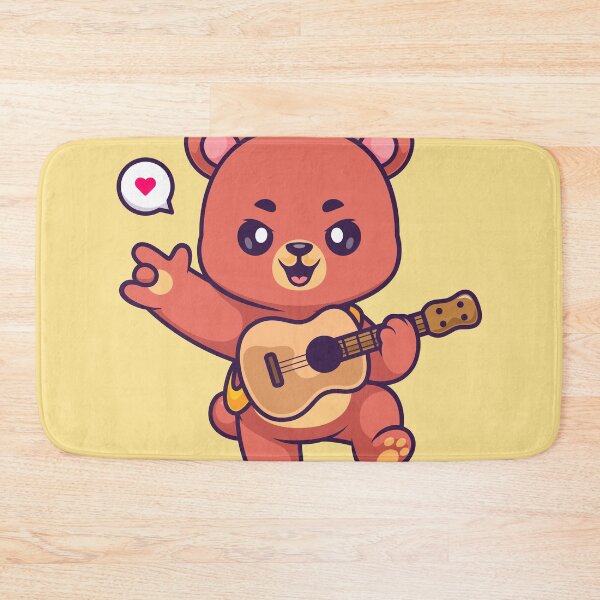 Item preview, Rocking Bear Strumming a Metal Guitar: Cartoon Vector Icon designed and sold by hjian8219.