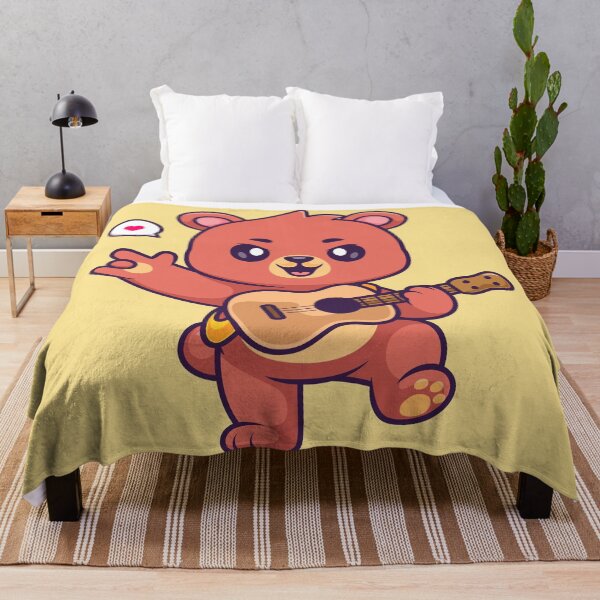 Item preview, Rocking Bear Strumming a Metal Guitar: Cartoon Vector Icon designed and sold by hjian8219.