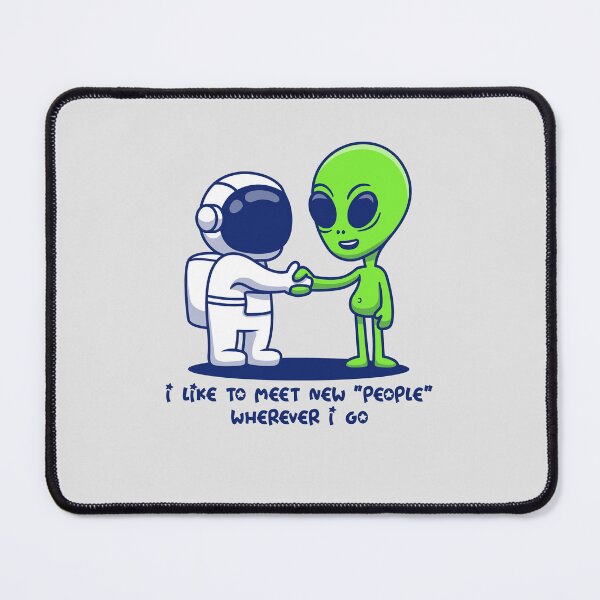 Item preview, Astronaut greeting green alien: space friends designed and sold by LookByLau.