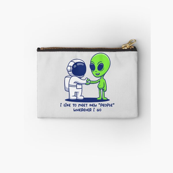 Item preview, Astronaut greeting green alien: space friends designed and sold by LookByLau.