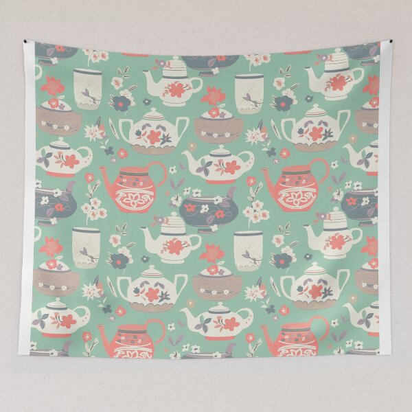 Item preview, Tea time Japanese relax pastel tints designed and sold by Alessandro Remo Mazzoni Remotextiles.