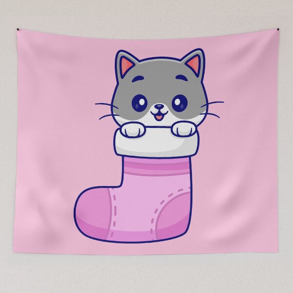 Item preview, Sneaky Cat with Hidden Sock: Cartoon Vector Icon designed and sold by hjian8219.