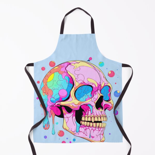 Aperçu de l'œuvre Colorful Bubblegum Skull Lollipop Pink and Blue Sweets Juicy Spooky Halloween créée et vendue par BubbleBone.