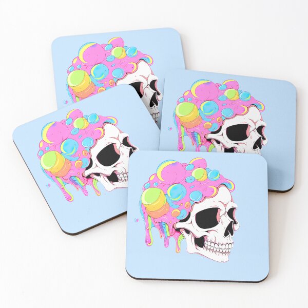 Item preview, Colorful Bubblegum Skull Lollipop Pink and Blue Sweets Juicy Spooky Halloween designed and sold by BubbleBone.