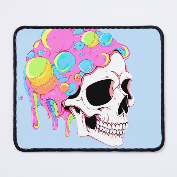 Item preview, Colorful Bubblegum Skull Lollipop Pink and Blue Sweets Juicy Spooky Halloween designed and sold by BubbleBone.
