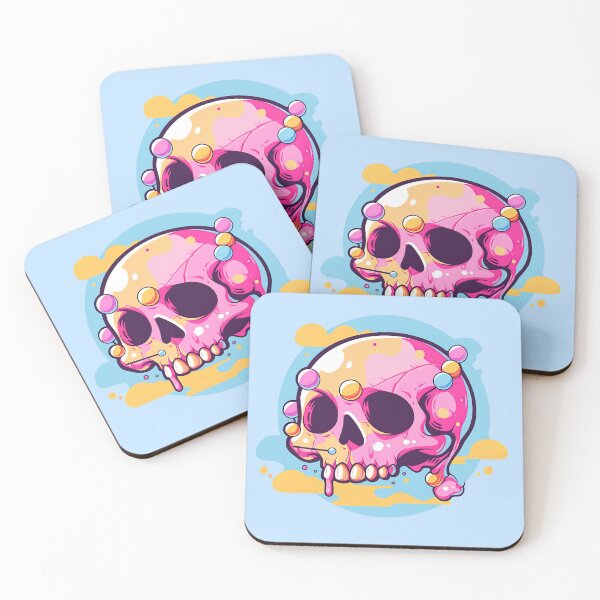 Item preview, Colorful Bubblegum Skull Lollipop Pink and Blue Sweets Juicy Spooky Halloween designed and sold by BubbleBone.