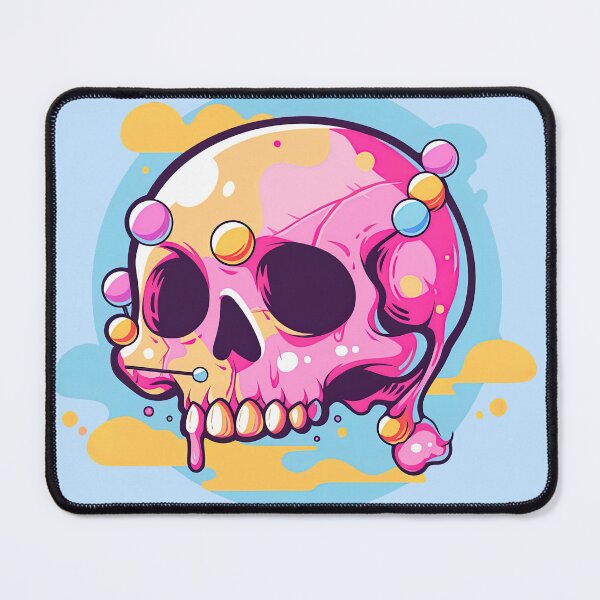 Item preview, Colorful Bubblegum Skull Lollipop Pink and Blue Sweets Juicy Spooky Halloween designed and sold by BubbleBone.