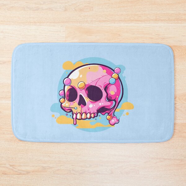 Item preview, Colorful Bubblegum Skull Lollipop Pink and Blue Sweets Juicy Spooky Halloween designed and sold by BubbleBone.