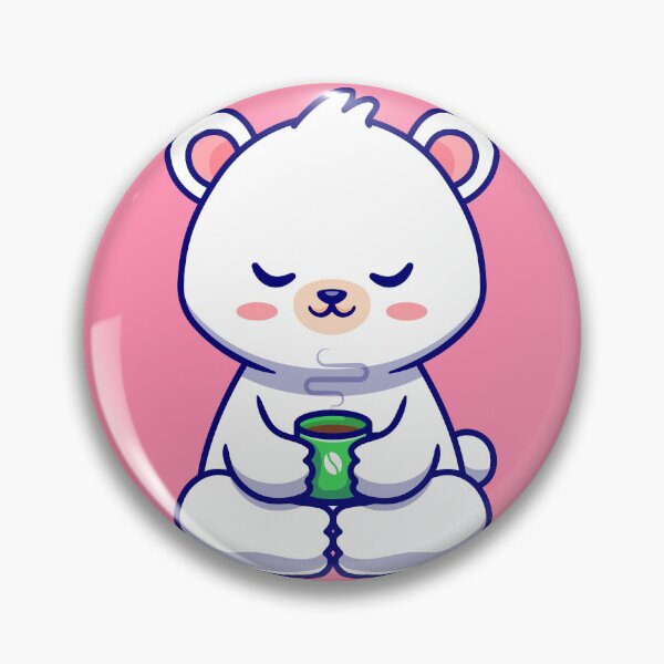 Item preview, Adorable Baby Polar Bear Savoring a Coffee Cup designed and sold by hjian8219.
