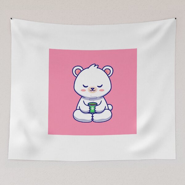 Item preview, Adorable Baby Polar Bear Savoring a Coffee Cup designed and sold by hjian8219.