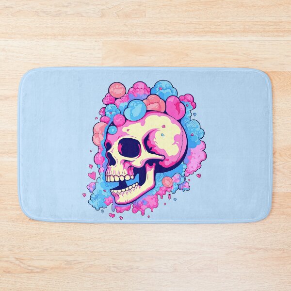 Item preview, Colorful Bubblegum Skull Lollipop Pink and Blue Sweets Juicy Spooky Halloween designed and sold by BubbleBone.