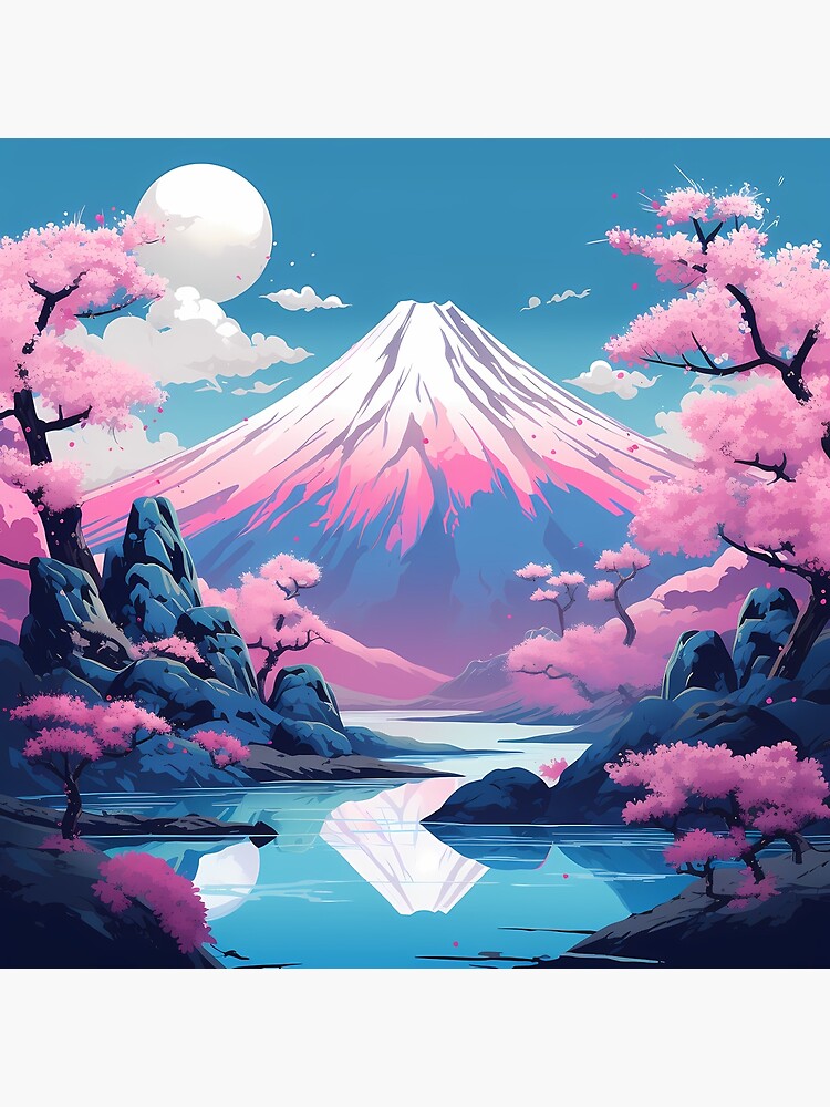Japan Mt fuji with cherry blossoms