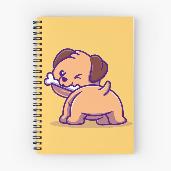Item preview, Playful Pooch Nibbling a Bone: Cartoon Vector Icon designed and sold by hjian8219.
