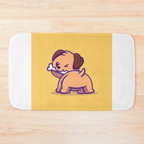 Item preview, Playful Pooch Nibbling a Bone: Cartoon Vector Icon designed and sold by hjian8219.