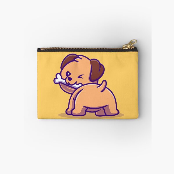 Item preview, Playful Pooch Nibbling a Bone: Cartoon Vector Icon designed and sold by hjian8219.