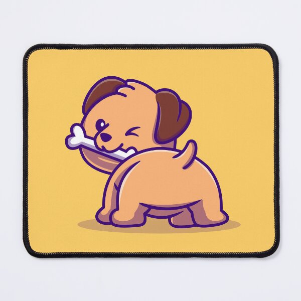 Item preview, Playful Pooch Nibbling a Bone: Cartoon Vector Icon designed and sold by hjian8219.