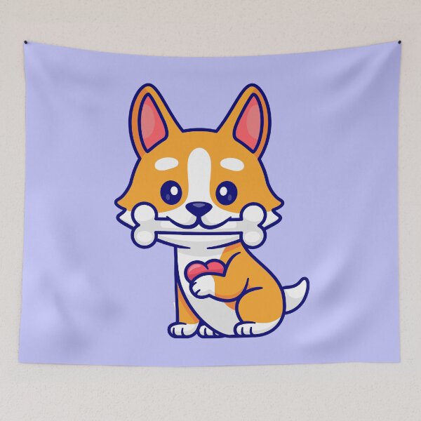 Item preview, Adorable Corgi Pup Sharing Love and a Bone: Cartoon Vector Icon designed and sold by hjian8219.