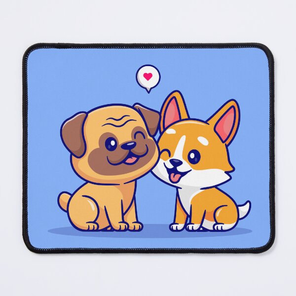 Item preview, "Playful Pug and Corgi: Cartoon Vector Icon" designed and sold by hjian8219.