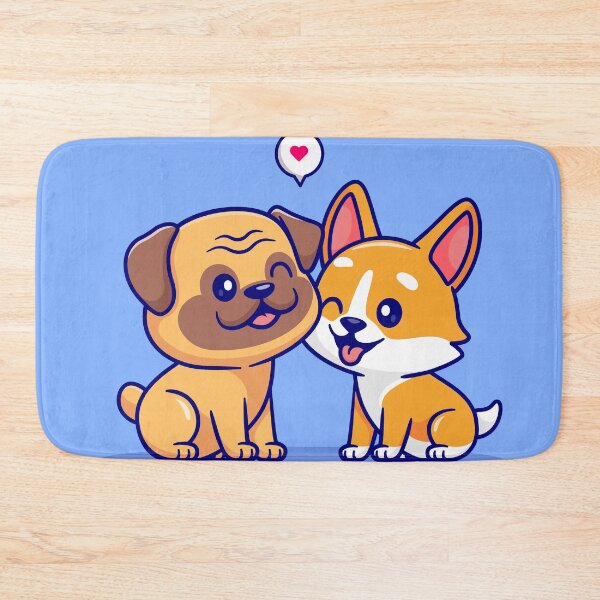 Item preview, "Playful Pug and Corgi: Cartoon Vector Icon" designed and sold by hjian8219.