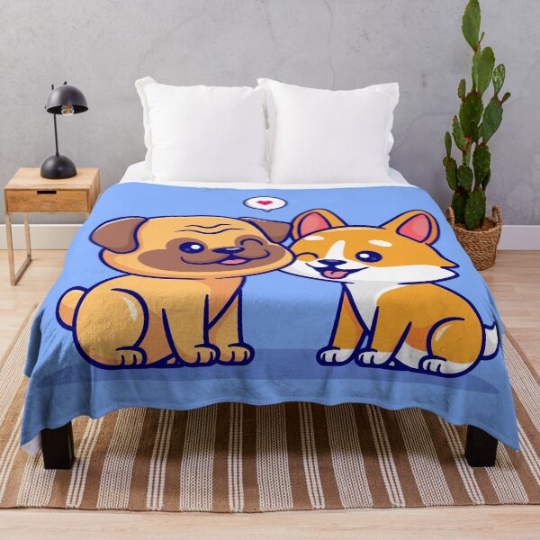 Item preview, "Playful Pug and Corgi: Cartoon Vector Icon" designed and sold by hjian8219.