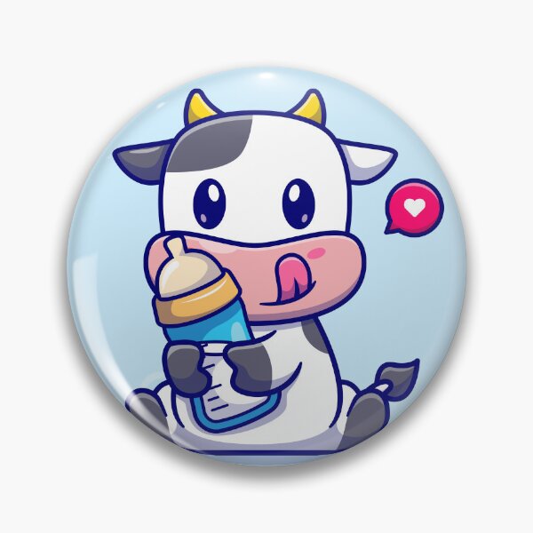 Item preview, Adorable Calf with Milk: Cartoon Vector Icon designed and sold by hjian8219.