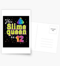 This Slime Queen Is 12 Birthday Cute Girls 12th Bday Gift Postcards