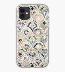 Vinilo o funda para iPhone Azulejos de mármol Art Deco en pasteles suaves