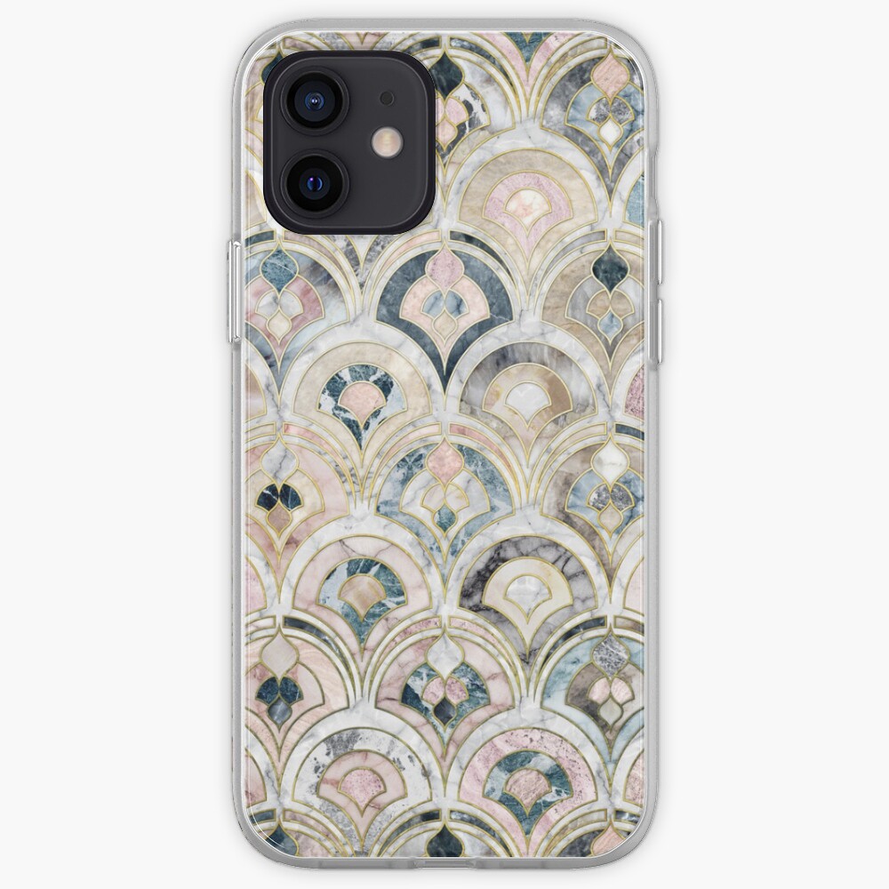 Art Deco Marble Tiles in Soft Pastels iPhone Case & Cover